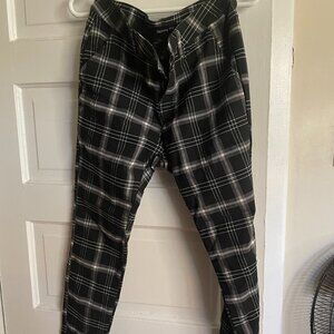 Plaid skinny-fit pant